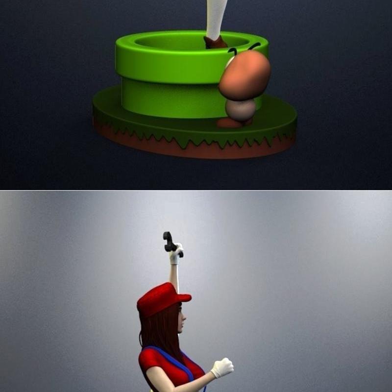 Nico3D艺术 - 超级玛丽女孩 - 3D打印模型|Nico3D-Art – Super Mario Girl – 3D Print Model STL