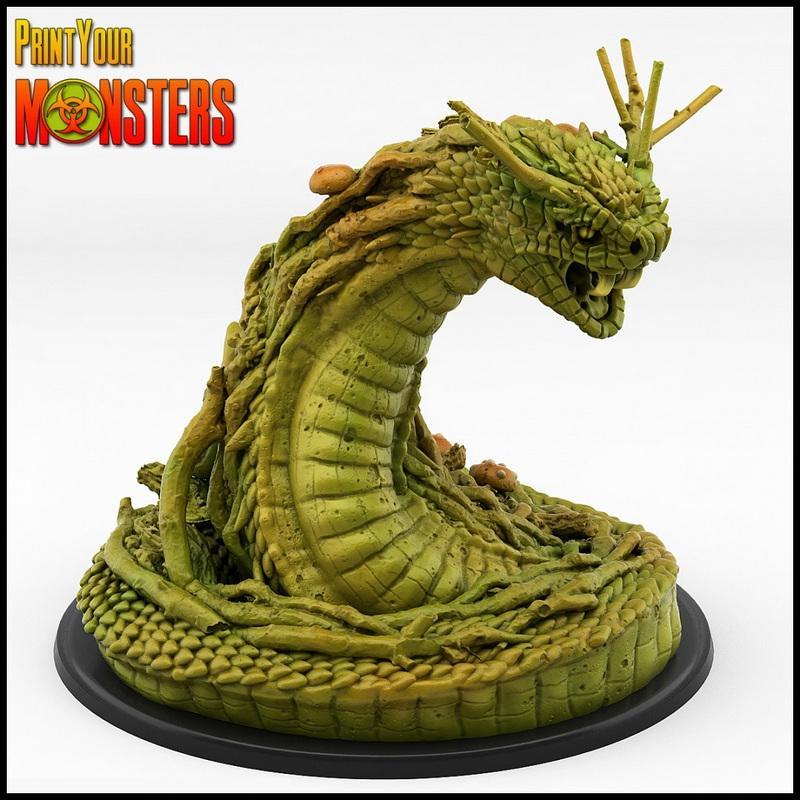 3D打印模型：沼泽蛇|Print Your Monsters – Swamp Snake – 3D Print Model