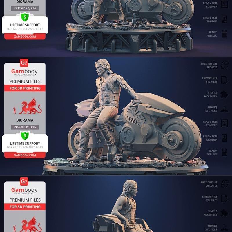 赛博朋克迪奥拉姆 3D打印模型|Cyberpunk Diorama – 3D Print Model STL