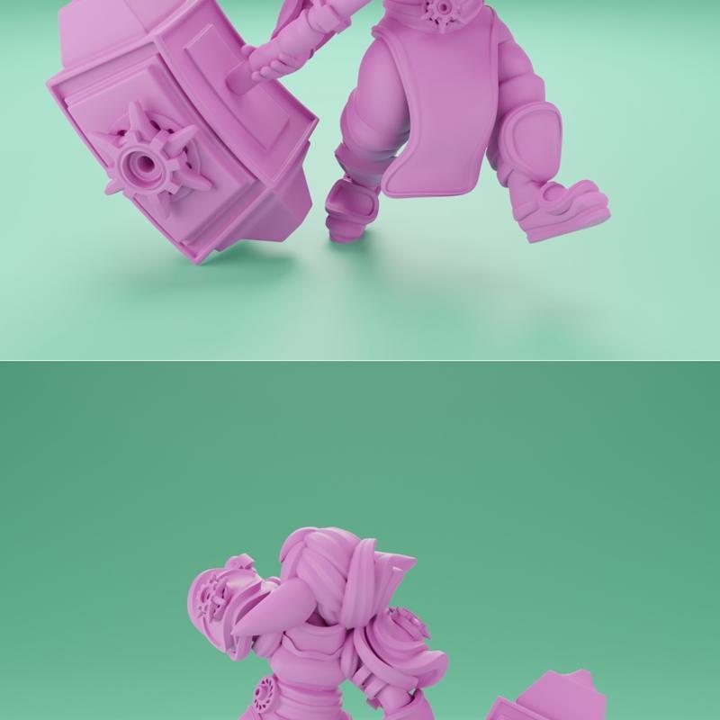 发光女神，击溃恶魔牧师——3D打印模型|Lady Luminol, Smiting Goblin Paladin – 3D Print Model STL