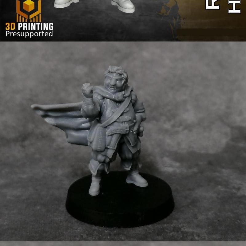 Dale之英雄——塞尔吉·胡姆布尔蒂，小矮人游侠 3D打印模型|Heroes of the Dale – Sergi Rumbletummy the Halfling Rogue – 3D Print Model