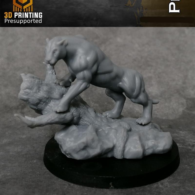 达拉崩克英雄——格温·平面豹 3D打印模型|Heroes of the Dale – Gwen the Planar Panther – 3D Print Model