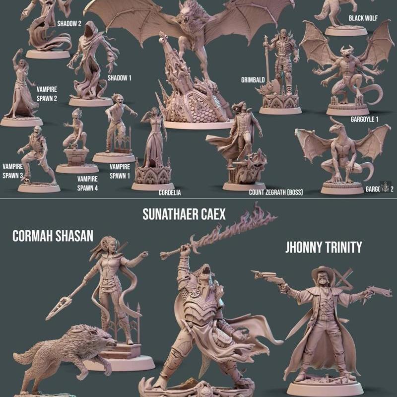 洛特工作室迷你模型——《潘肖瓦的吸血鬼》3D打印模型|Loot Studios Miniatures – Vampires in Panshaw September 2020 – 3D Print Model STL