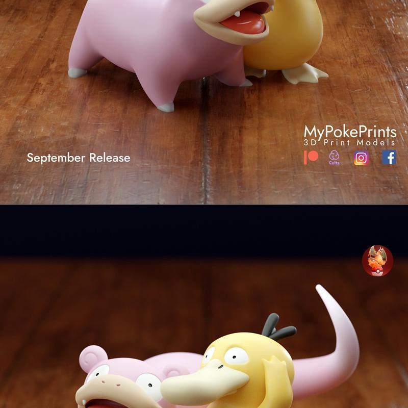 慢poke与psyduck 3D打印模型|Slowpoke and Psyduck – 3D Print Model STL