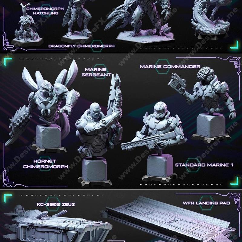 洛特工作室科幻迷你模型——人类之战 2022年 3D打印模型|Loot Studios Sci-fi Miniatures – War for Humanity June 2022 – 3D Print Model STL