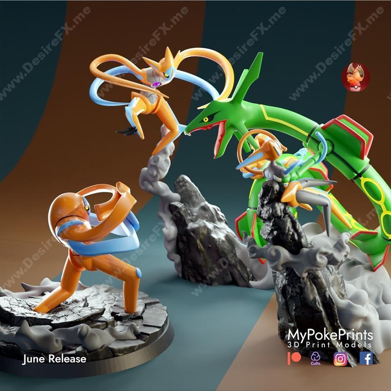 德克斯 vs 雷吉多 3D打印模型|Deoxys Vs Rayquaza – 3D Print Model STL