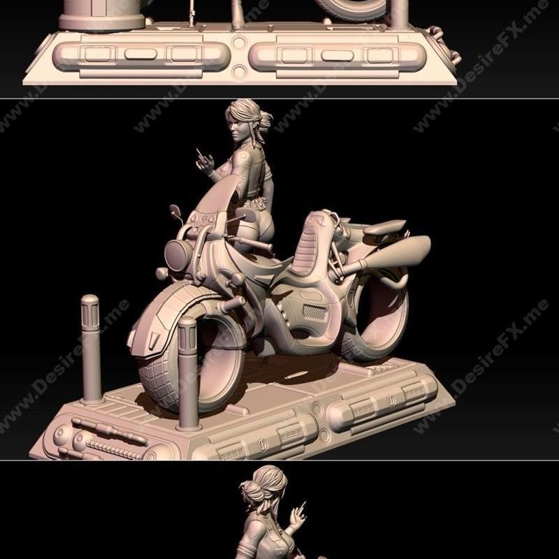 赛博朋克风3D打印模型：Ciri人物模型|Ciri Cyberpunk style – 3D Print Model STL