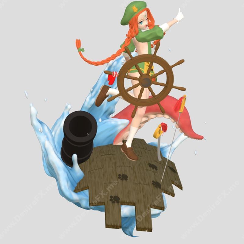 海盗少女格蕾丝 3D打印模型|Pirate Girl Grace – 3D Print Model STL