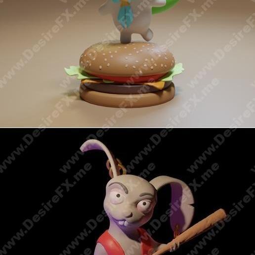 福波姬日本吉祥物与末日兔——3D打印模型|Fubuki Japanese Mascot and Apocalypse Rabit – 3D Print Model STL