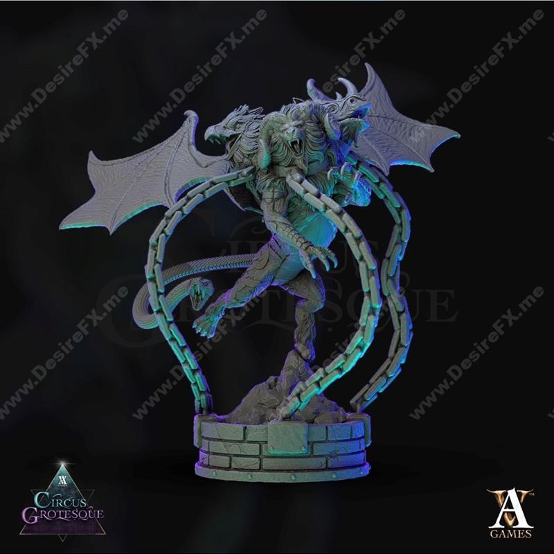 Archvillain Games《皇家奇美拉》3D打印模型|Archvillain Games – Circus Grotesque – Royal Chimera – 3D Print Model STL