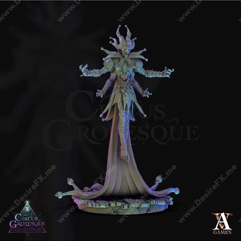 Archvillain Games《怪诞马戏团》格勒因神 3D打印模型|Archvillain Games – Circus Grotesque – The Grinning God – 3D Print Model STL
