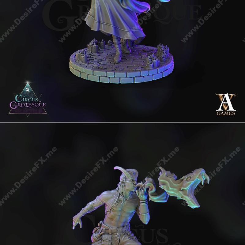 Archvillain Games《怪诞马戏团》矮人恶魔族3D打印模型|Archvillain Games – Circus Grotesque – Chaval Tieflings – 3D Print Model STL