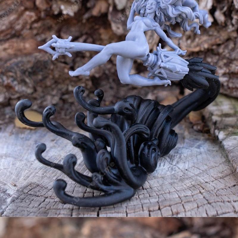 黑thorn迷你模型——女巫3D打印雕塑|Blackthorn Miniatures – The Witch – 3D Print Model STL