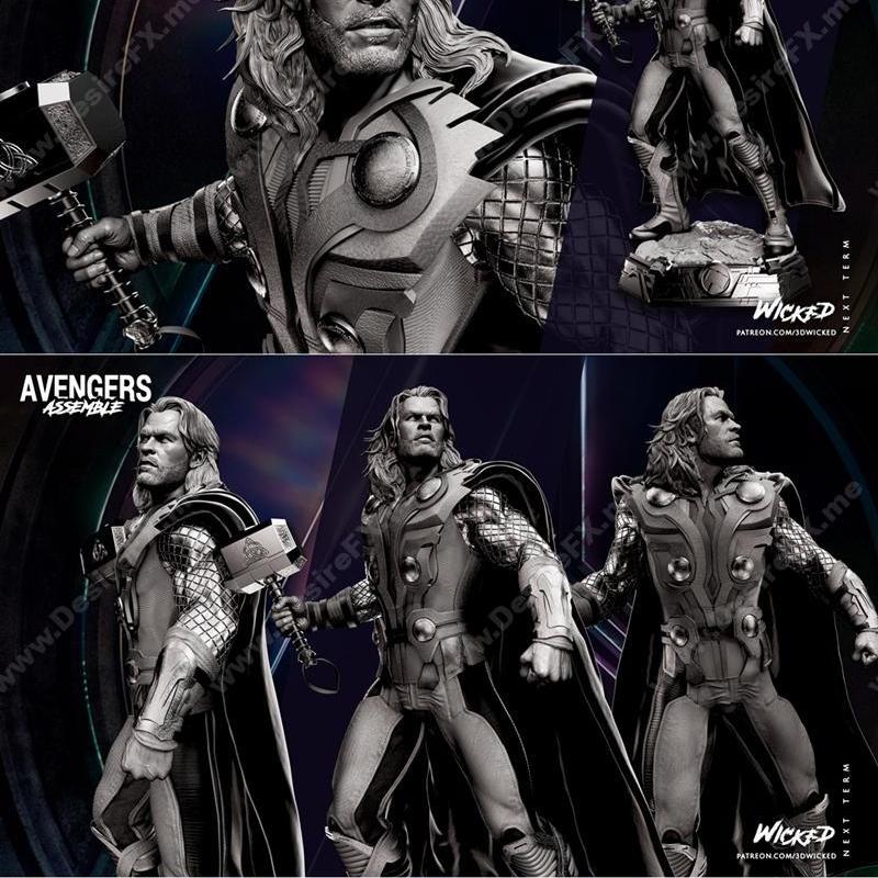 邪恶之神——雷神3D打印模型|Wicked – Thor Statue – 3D Print Model STL