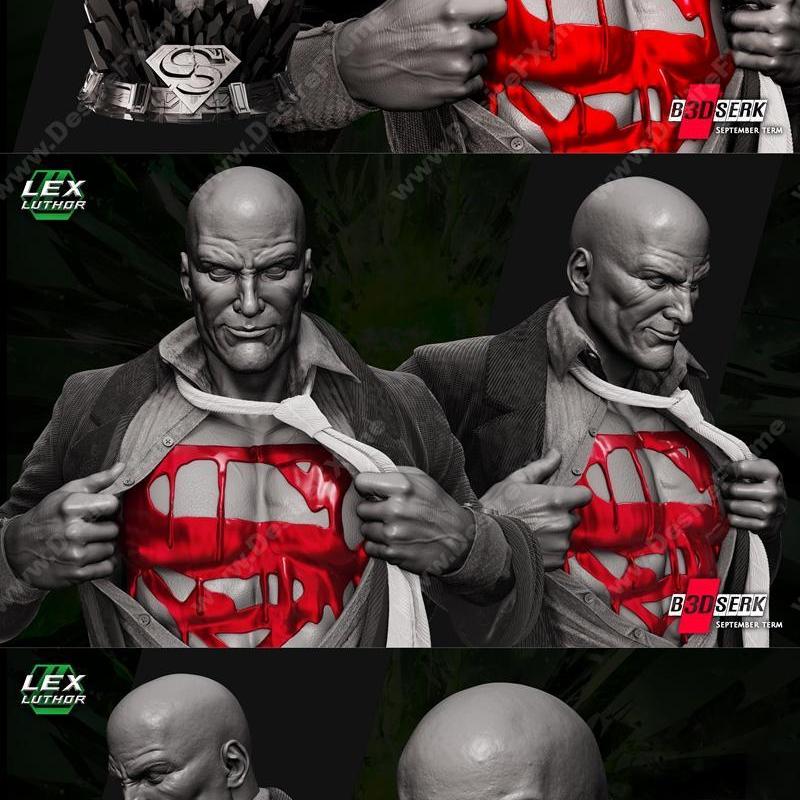B3DSERK - 乐高卢瑟 - 3D打印模型|B3DSERK – Lex Luthor Bust – 3D Print Model STL