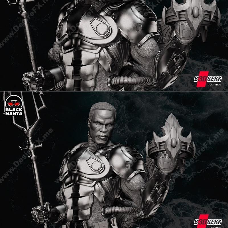 B3DSERK – 黑曼托模型 – 3D打印雕塑|B3DSERK – Black Manta Bust – 3D Print Model STL