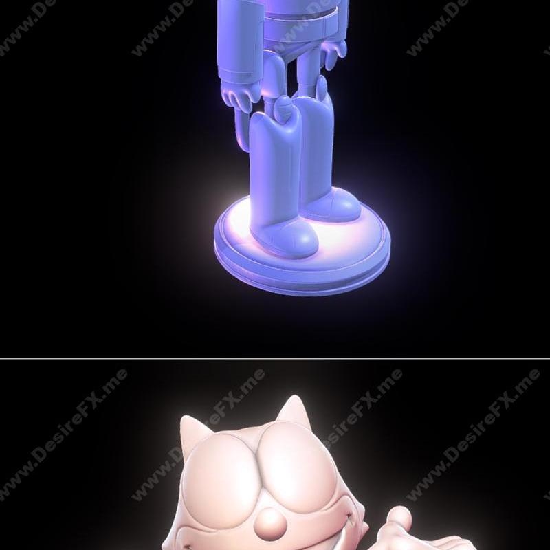 Avocato出品《最终幻想》系列3D打印模型——菲利克斯猫角色立体模型|Avocato – Final Space and Felix the Cat – 3D Print Model STL