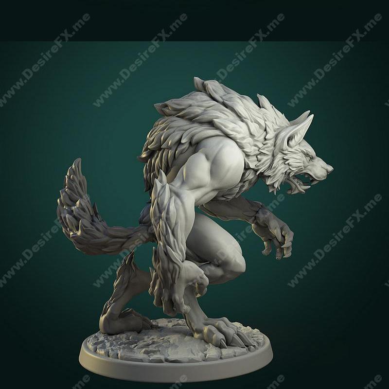 白狼酒馆——常见狼人V1——3D打印模型|White Werewolf Tavern – Common Werewolf V1 – 3D Print Model
