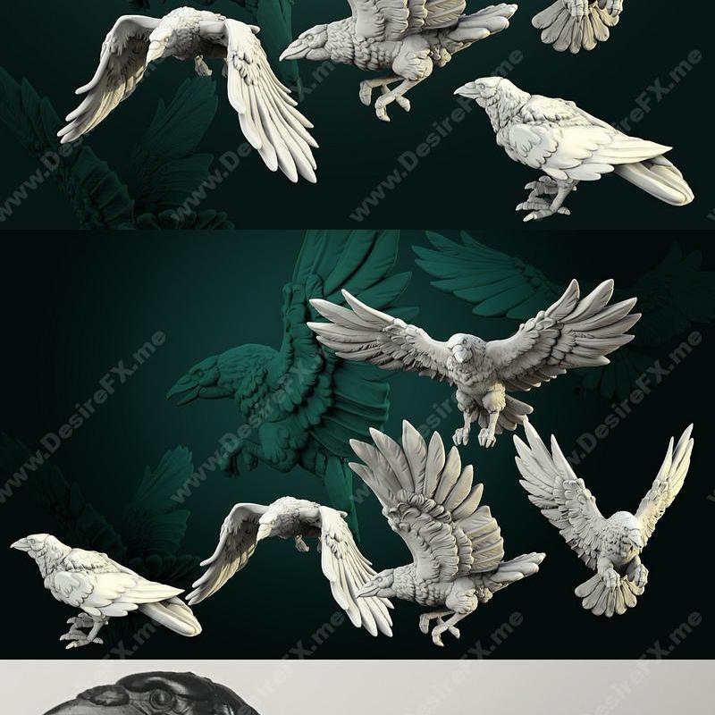 白狼酒馆——乌鸦——3D打印模型|White Werewolf Tavern – Crows – 3D Print Model