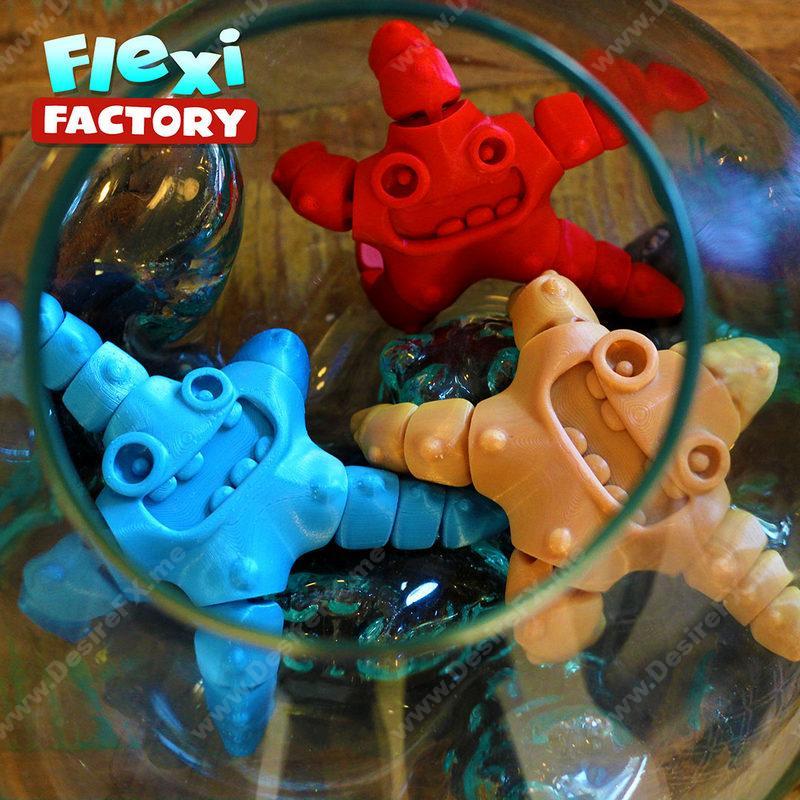 Flexi星鱼——3D打印模型|Flexi Starfish – 3D Print Model