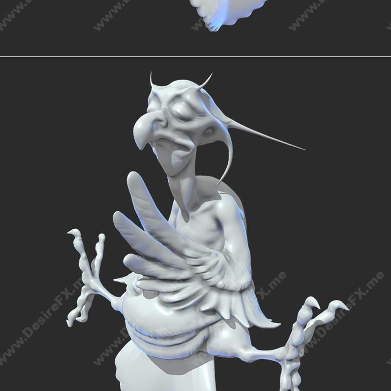 鹰与禅意冥想的萌态小猫——3D打印模型|Eagle Zen Meditate and Cute Sleepy Kitten – 3D Print Model STL