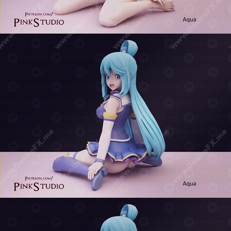 康诺苏巴 - 水之女神 - 3D打印模型|Konosuba – Aqua – 3D Print Model STL