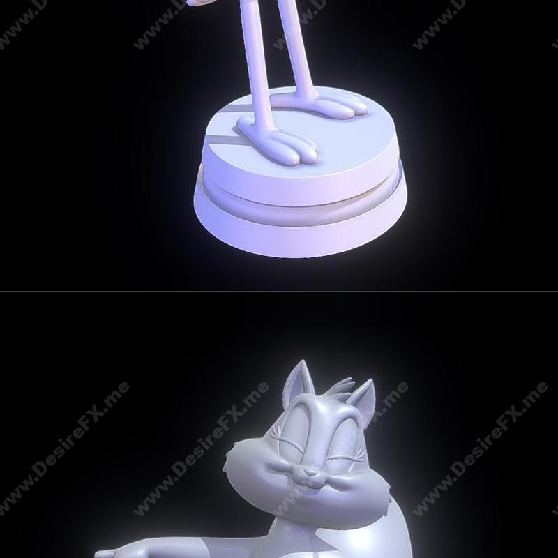 洛文乐透《小天鹅公主与佩内洛普猫》3D打印模型|Whizzer – The Swan Princess and Penelope Pussycat – Looney Tunes – 3D Print Model STL