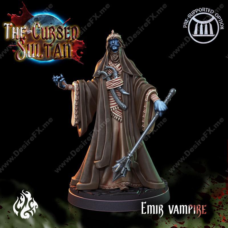 诅咒苏丹——动漫游戏角色3D打印模型|The Cursed Sultan – Emir Vampire – 3D Print Model