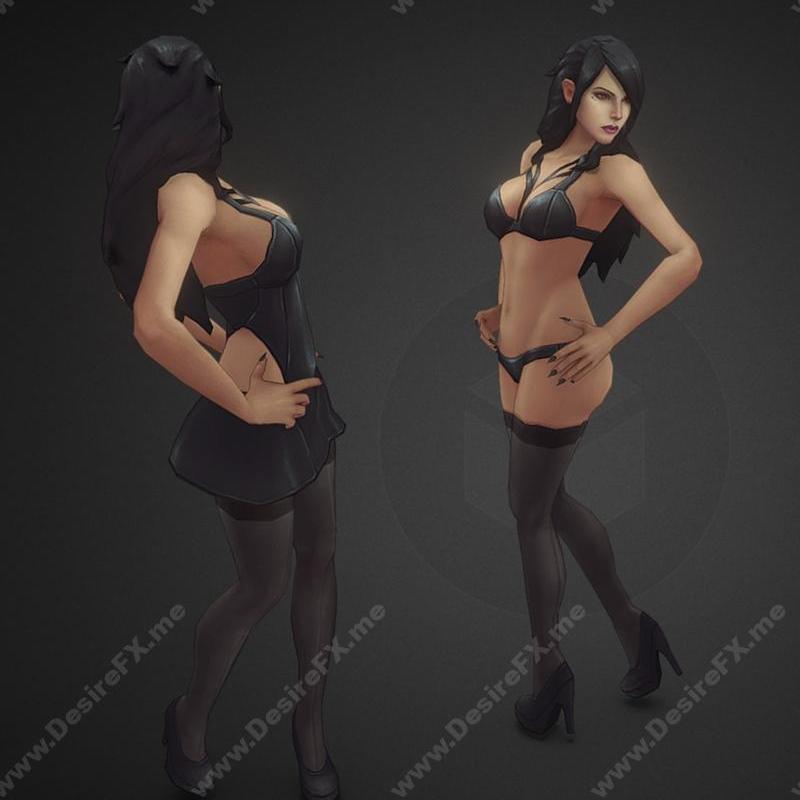 手绘女性角色3D打印模型|Hand-Painted Female – 3D Print Model STL