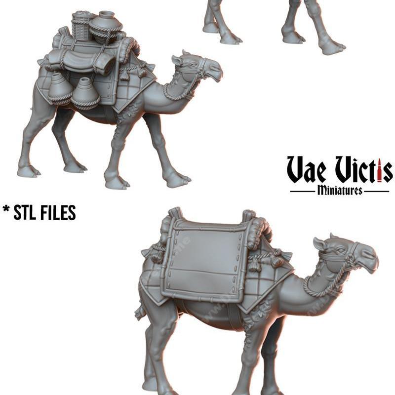 VaE Victis迷你模型——骆驼3D打印雕塑|Vae Victis Miniatures – Camels – 3D Print Model STL