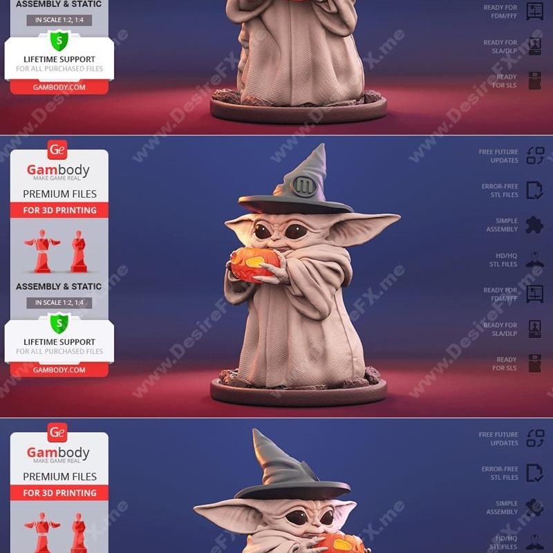 宝可梦3D打印模型：小耶耶|Baby Yoda Halloween – 3D Print Model STL