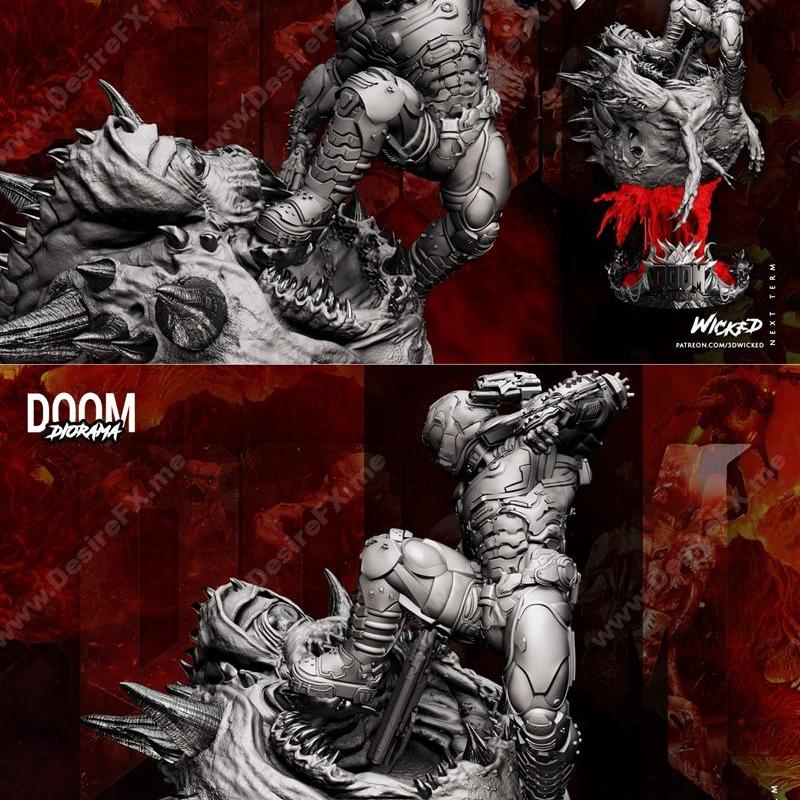 Wicked系列 Doomslayer角色 3D打印模型|Wicked – Doomslayer and Bust – 3D Print Model STL