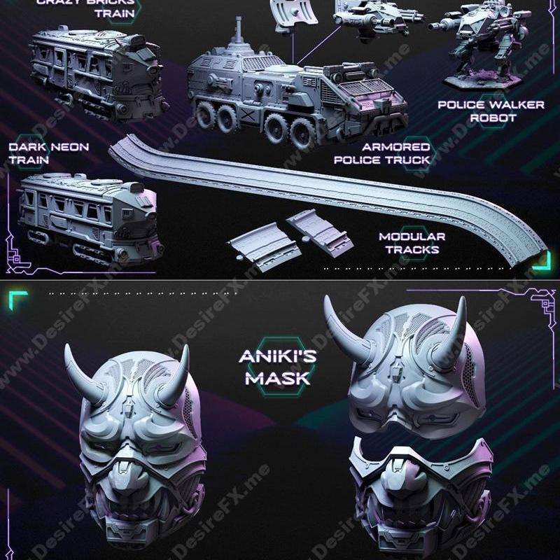 洛特工作室 - 光影战士 - 3D打印模型|Loot Studios – Neon Warrior – 3D Print Model STL