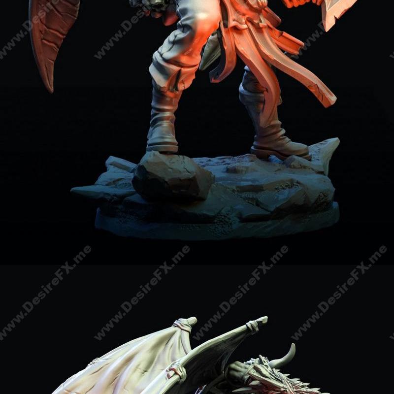 Bestiarum迷你模型：斯克罗索特狂热信徒姿态3D打印版|Bestiarum Miniatures – Skragoth Zealot Pose 2 – 3D Print Model