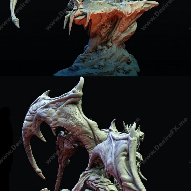 Bestiarum迷你模型：斯卡戈斯掠食者姿态3D打印版|Bestiarum Miniatures – Scragoth Raptor Pose 1 – 3D Print Model