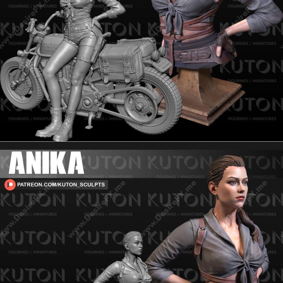 Anika与摩托——3D打印模型|Anika and Motor – 3D print model – Kuton