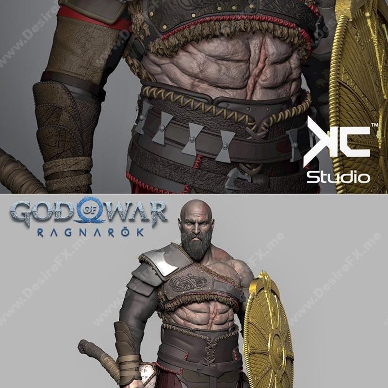战神：诸神黄昏 3D打印模型|Kratos – God Of War Ragnarok fanart – 3D Print Model STL