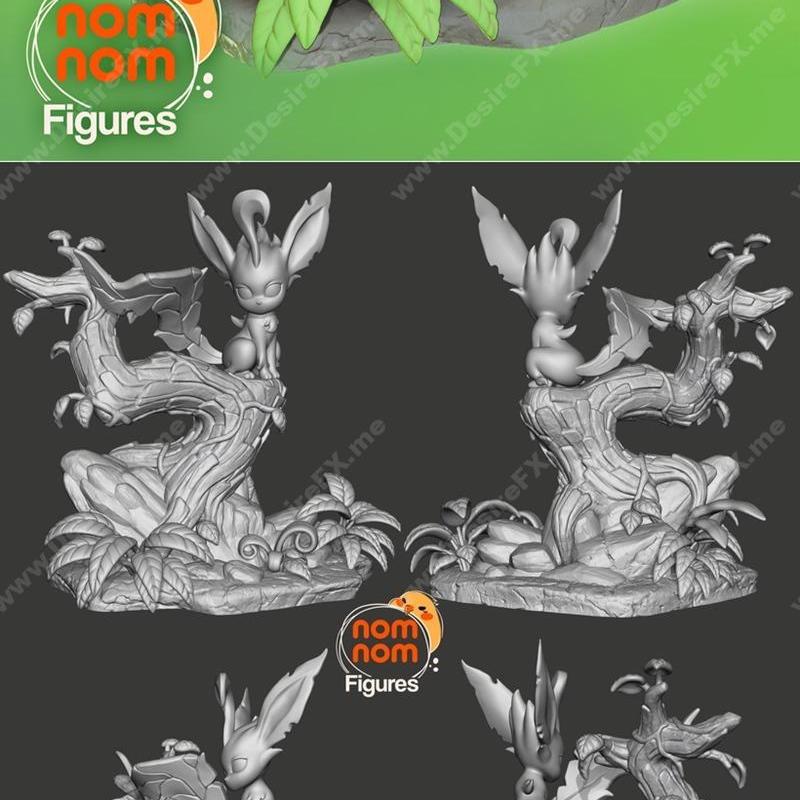 Leafeon 3D打印模型|Nomnom Figures Leafeon – 3D Print Model STL