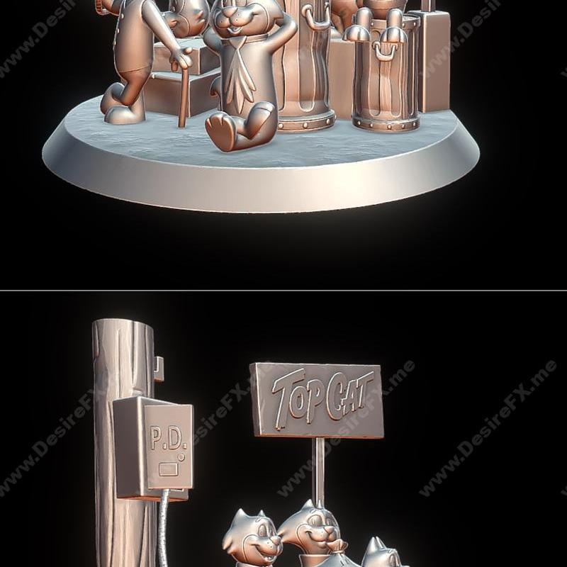 迪奥拉玛 3D打印模型|Top Cat Diorama – 3D Print Model STL