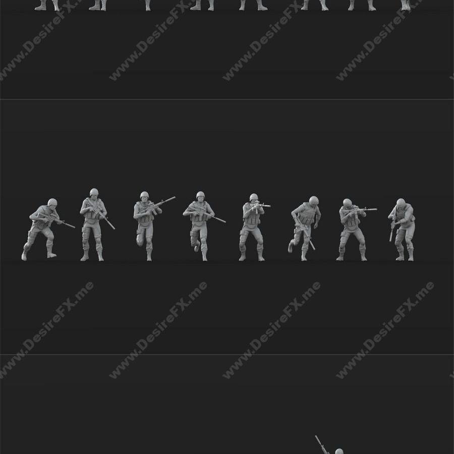 美国海军陆战队员士兵 3D打印模型|US Marines Soldier – 3D Print Model STL