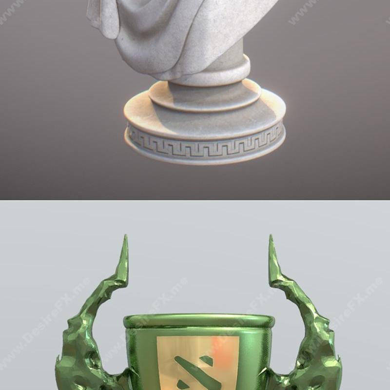 霍梅尔与DOTA2——Battle Cup 3D打印模型|Emperor Homer and Dota 2 – Battle Cup – 3D Print Model STL