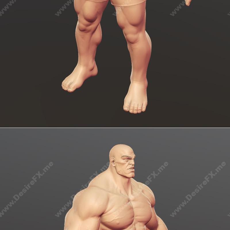 肌肉男 Basemesh - 3D打印模型|Muscular Man Basemesh – 3D Print Model STL