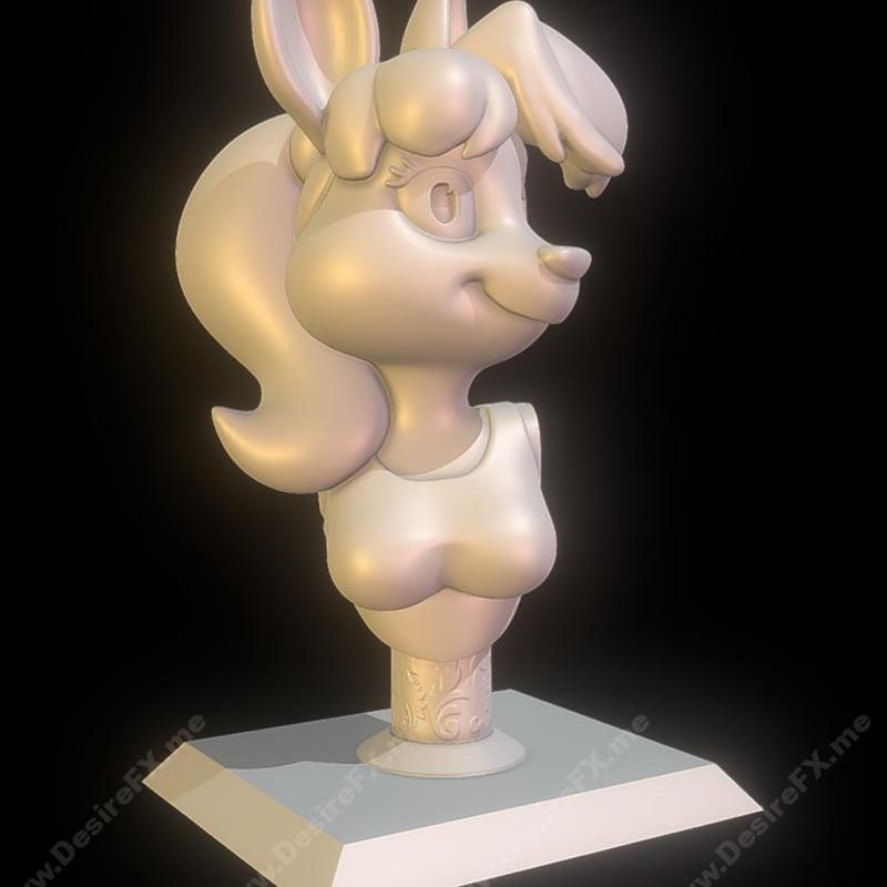 Rosana 水母系女性角色 3D打印模型|Rosana Anthro Doe Bust – 3D Print Model STL