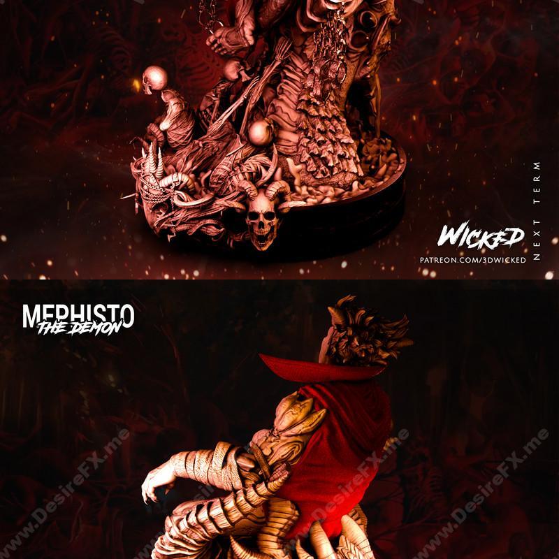 梅菲斯特坐于王座——3D打印模型|Mephisto on trone – 3D Print Model STL