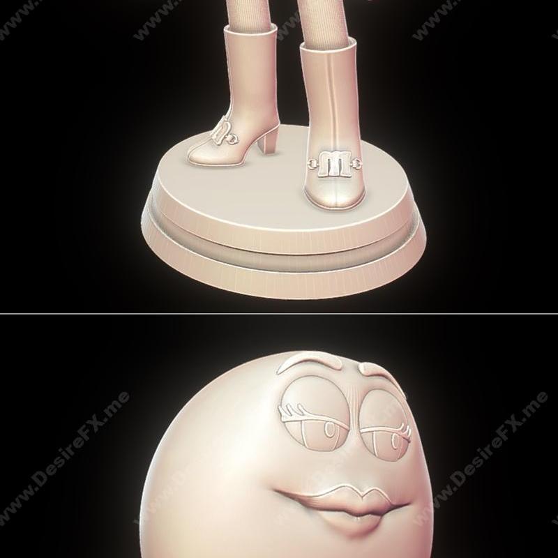 绿衣少女 - 马丁斯 - 3D打印模型|Ms. Green – MandMs – 3D Print Model STL