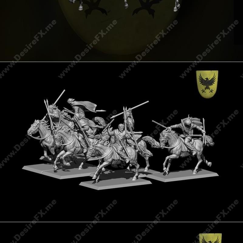 巴斯克轻骑兵 3D打印模型|Caballero Miniatures (Reconquer) – Basque Light Cavalry – 3D Print Model STL
