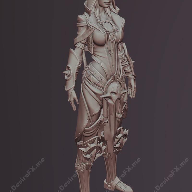 动漫游戏3D打印女角色模型|Fantasy Female Character 2 – 3D Print Model STL