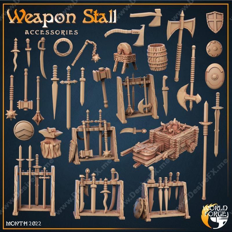 世界锻造迷你模型——金叶市场系列3D打印模型|World Forge Miniatures – The Goldenleaf Market Collection – 3D Print Model STL