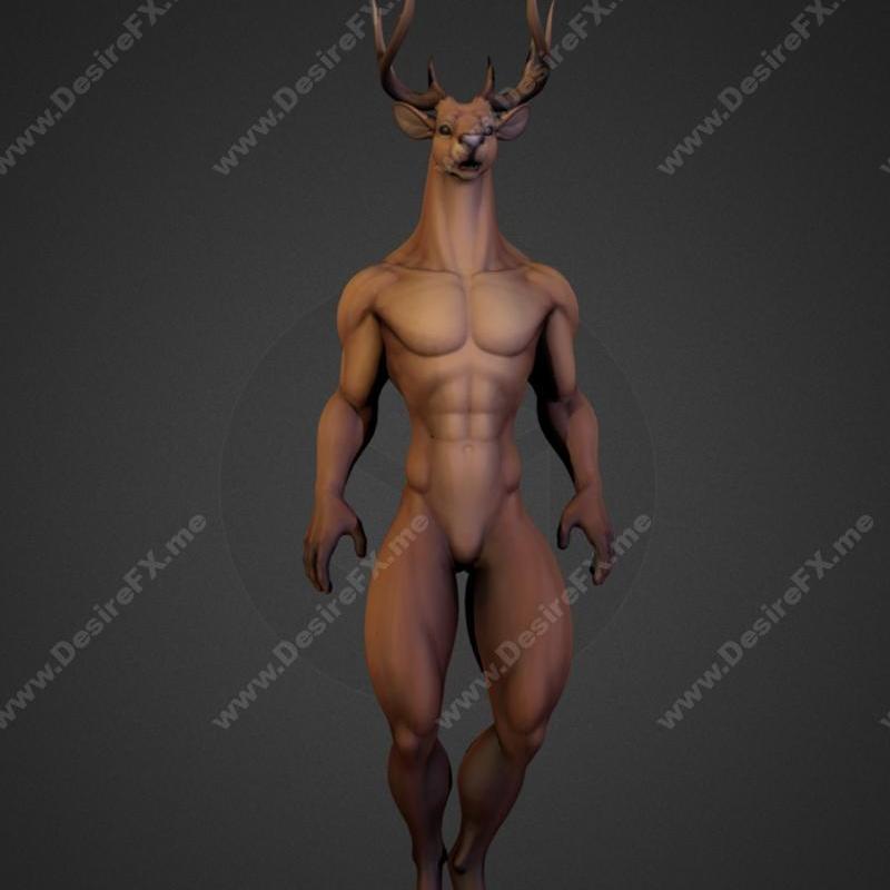 僵尸骨机器与德瓦利恩鹿 3D打印模型 STL|Zombie Bone Machine and Dvalinn Deer WIP and Steampunk Rabbit Figurine – 3D Print Model STL