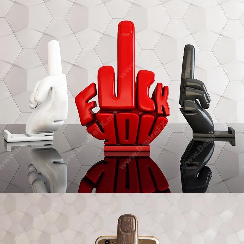 3D打印模型：赛博朋克2077角色挂件——夜之城警官|Fuck You SmartPhone Holder – 3D Print Model